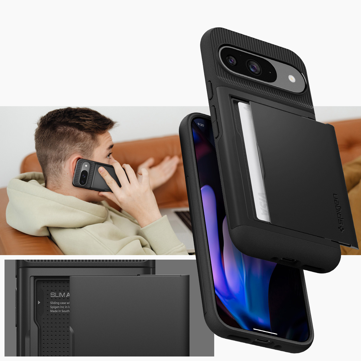 Etui Spigen Slim Armor CS do Google Pixel 9 / 9 Pro, czarne